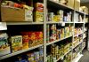 Shelves in food bank