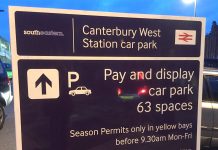 The sign at Canterbury West station