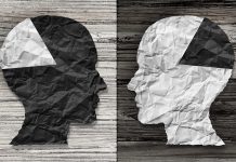 Paper heads in white and black