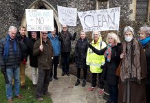 Air quality campaigners outside the Guildhall